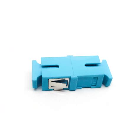 Thru Adaptor SC Multimode Simplex Aqua Short Flange