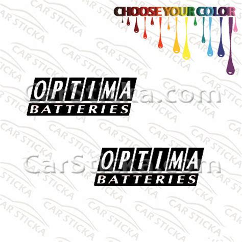 2 Of 8 To 20 Optima Batteries A Car Bumper Vinyl Stickers Decals Die