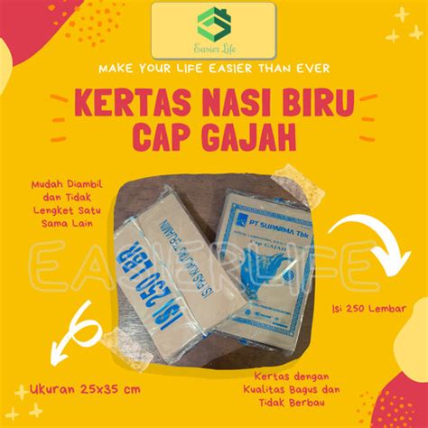 Jual Kertas Nasi Besar Biru Cap Gajah Lembar Jakarta Barat