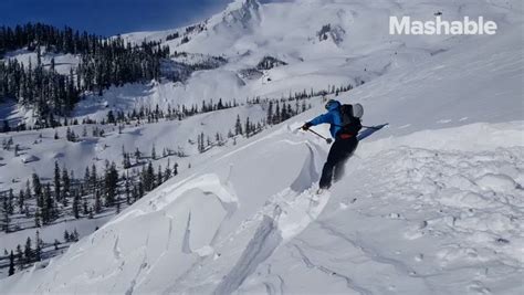 Skier Triggers An Avalanche Youtube