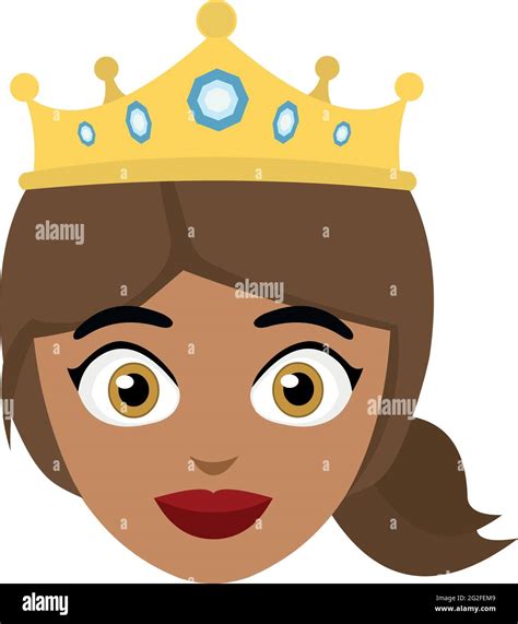 Vector Emoticon Illustration Of The Face Of A Queen Or Princess Cartoon