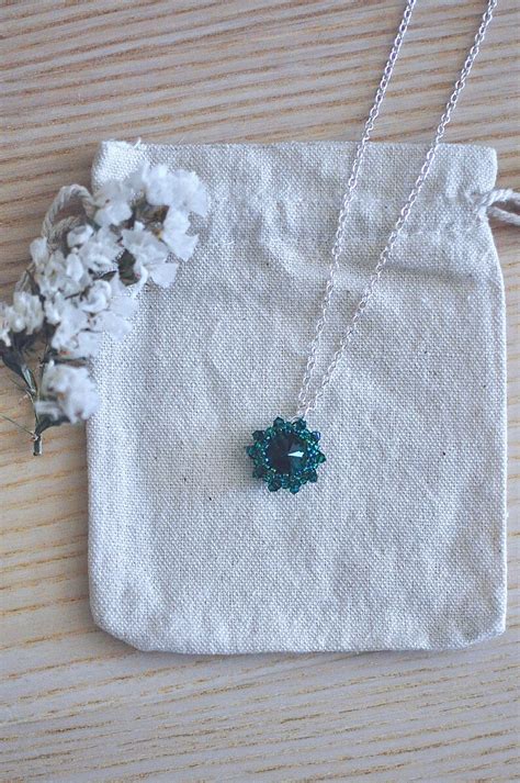 Emerald Necklace Vintage Style Emerald Necklace Crystal | Etsy