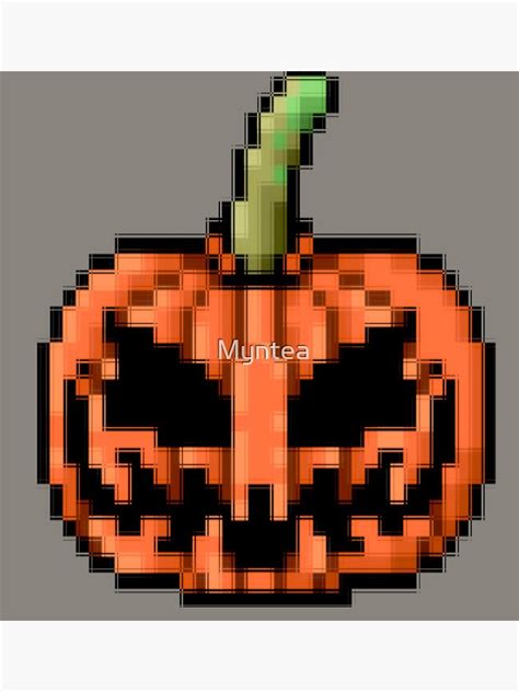 Pixel Jack O Lantern Art Print For Sale By Myntea Redbubble