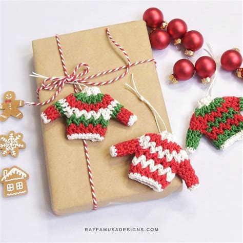 Ugly Christmas Sweater Crochet Ornament • RaffamusaDesigns