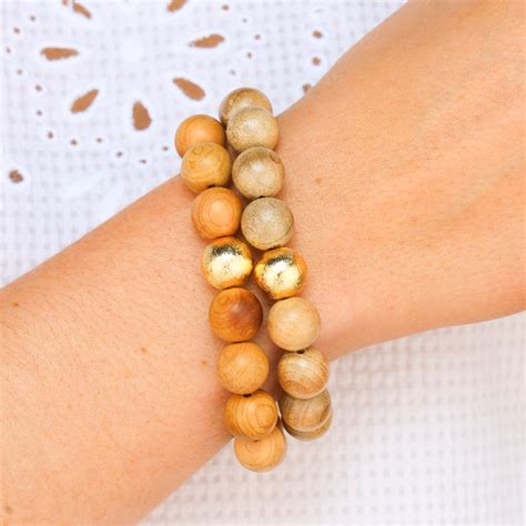 Varnished Wood Beaded Bracelet For Women Budhagirl