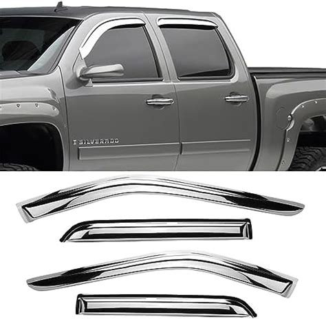 Deebior Y Chrome Side Window Visor Wind Vent Deflector Pc Outside