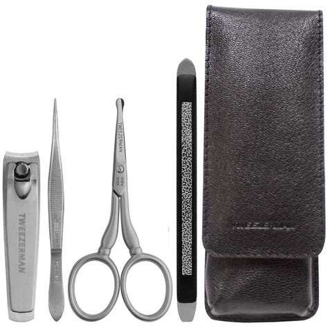 Tweezerman Gear Gents Essential Grooming Kit Tweezers Clippers Scissors