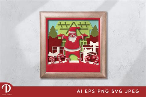 Christmas Santa 3d Layered Paper Cut Christmas Svg Drizy Studio