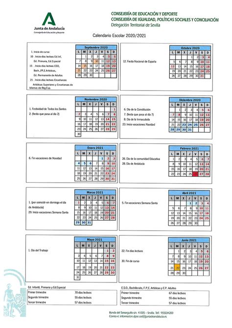 CALENDARIO DEL CURSO PRESENTACIÓN CURSO 2020 2021