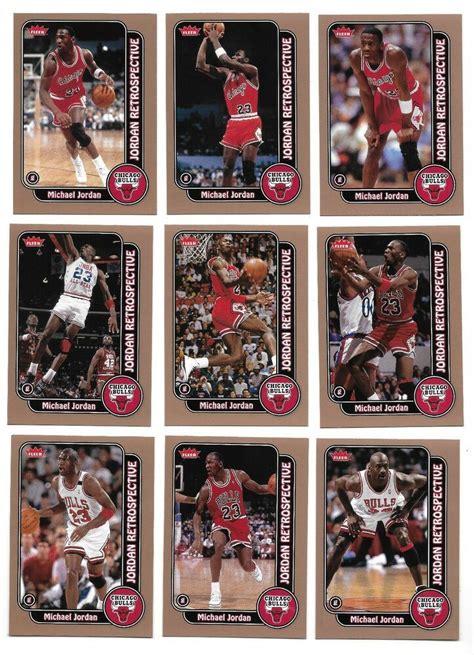 Fleer Retrospective Michael Jordan Complete Card Insert Set