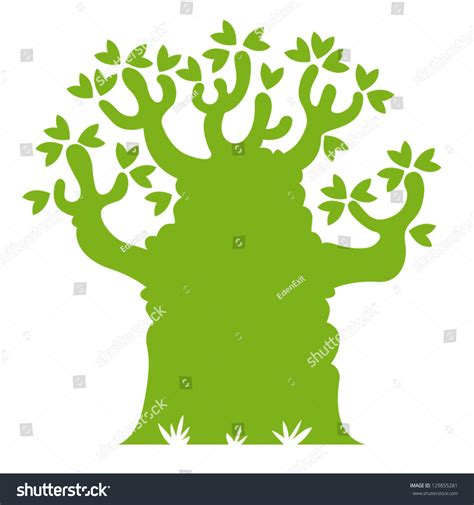 Baobab Tree Silhouette Stock Vector Illustration 129855281 : Shutterstock