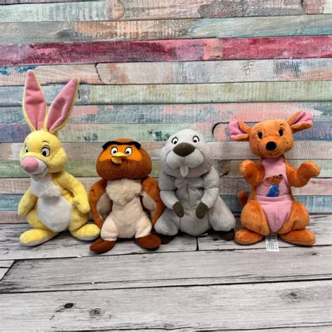 STAR BEAN Mattel Disney Winnie The Pooh Owl Rabbit Gopher Kanga Plush