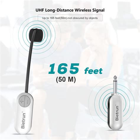 Uhf Wireless Microphone Headset 165ft Range Working Time 6h 1 4plug Wireless