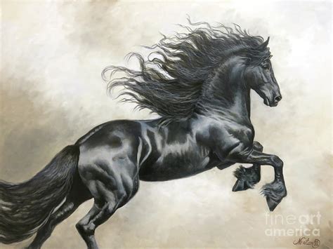 Friesian Stallion Painting By Jeanne Newton Schoborg Pixels