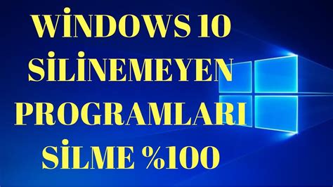 Windows 10 Silinmeyen Dosyaları ve Programları Silme Programsız Sesli