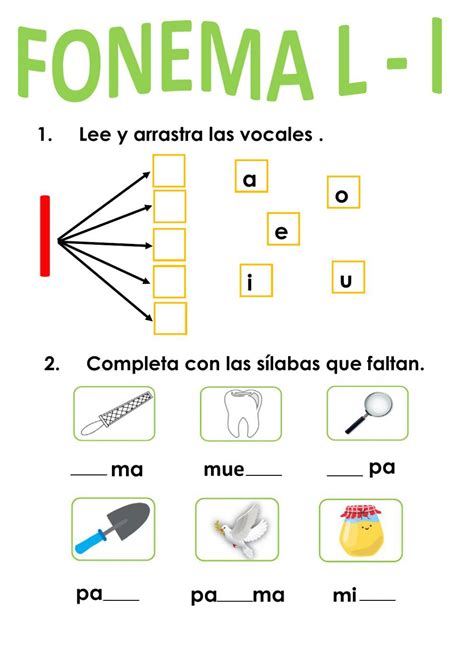 Actividad De Fonema L Para Segundo Grado Fonemas Alfabeto Preescolar