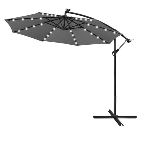 Ft Solar Offset Umbrella Cantilever Hanging Outdoor Umbrellas With