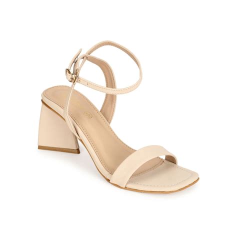Buy Truffle Collection Nude Solid Heels Online