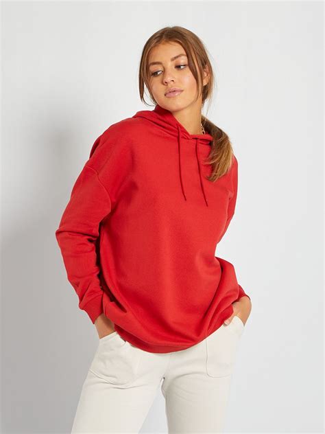 Sweat à capuche oversize rouge Kiabi 12 00