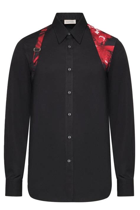 Alexander Mcqueen Cotton Poplin Harness Shirt Black Clothing From