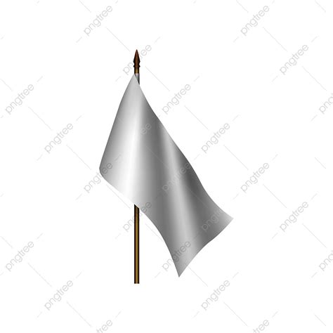 White Flag Waving On The Wind On A White Background Post Background