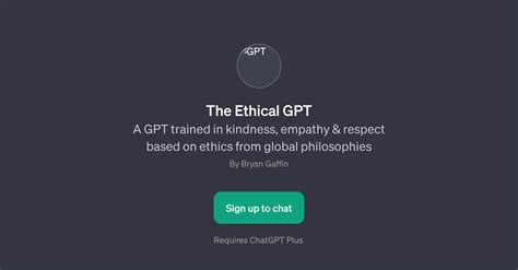 The Ethical GPT - Ethical conversations - TAAFT
