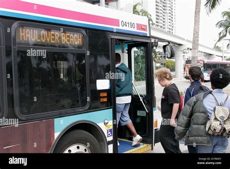 Florida Miami Omni Bus Station Miami Dade Metrobus Passenger Passengers