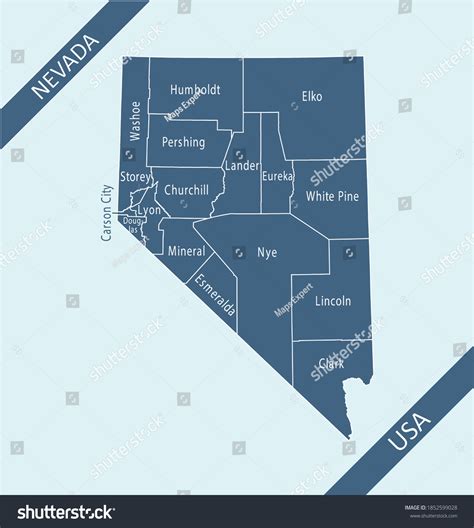 Nevada Counties Map Vector Outlines Stock Vector (Royalty Free ...