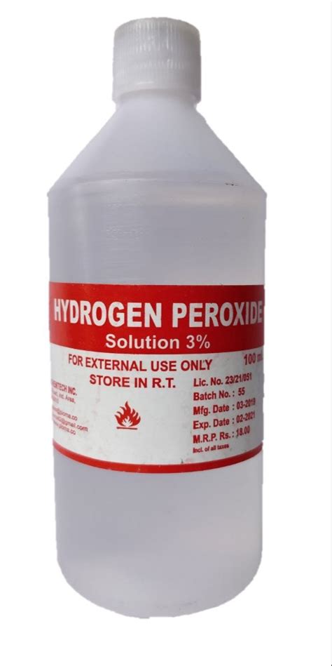 100 ML Hydrogen Peroxide 3 Min Order 2880 Bottles At Best Price In