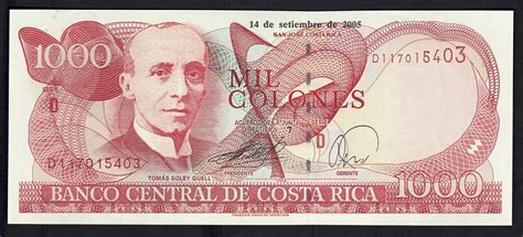 Costa Rica 1000 Colones 2005 Banknote Lazada