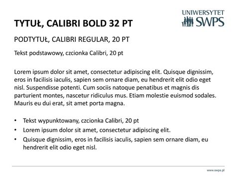 Przyk Adowy Tytu Prezentacji Calibri Bold Pt Ppt Pobierz