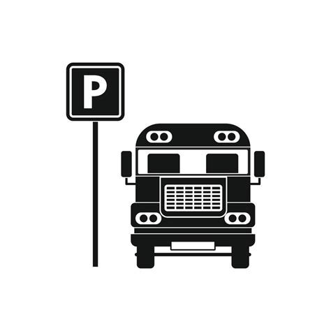 parking sign  bus icon simple style  vector art  vecteezy