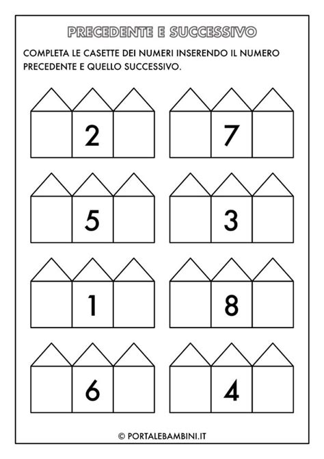 Precedente E Successivo Schede Didattiche Portalebambini It