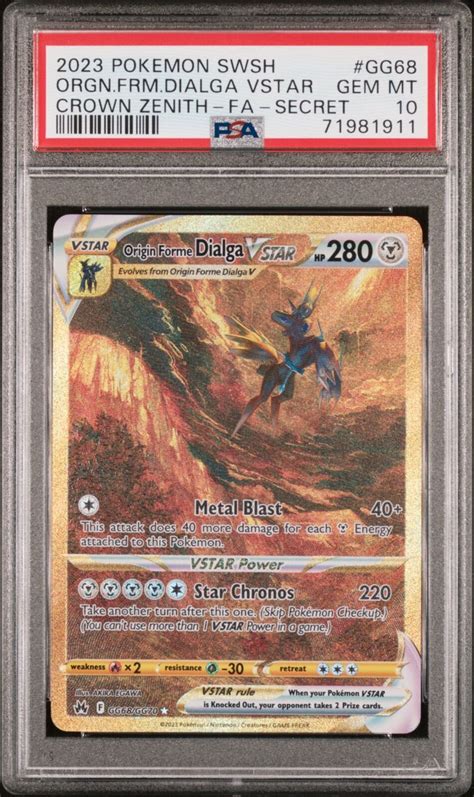 Mavin Psa 10 Gem Mint 2023 Pokemon Crown Zenith Origin Forme Dialga