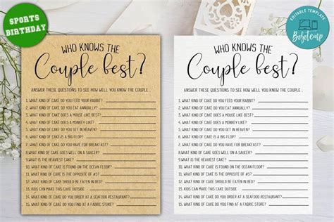 Editable Who Knows The Couple Best Bridal Shower Games Diy Bobotemp