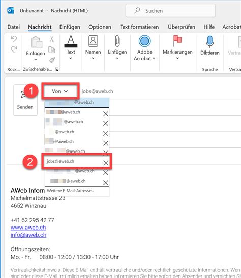 Outlook für Windows Mails mit einem freigegebenen Postfach versenden