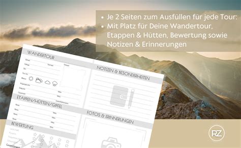 Wander Tagebuch Praktisches Gipfelbuch Notizbuch Zum Wandern I