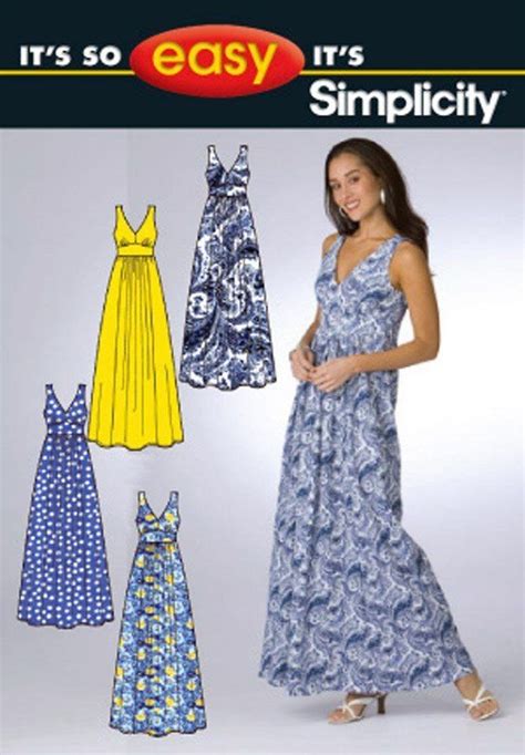 Boho Maxi Sun Dress Pattern Easy Empire Waist Fitted Midriff