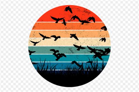 Birds Silhouette Retro Sunset Flying Graphic By Topstar Creative Fabrica