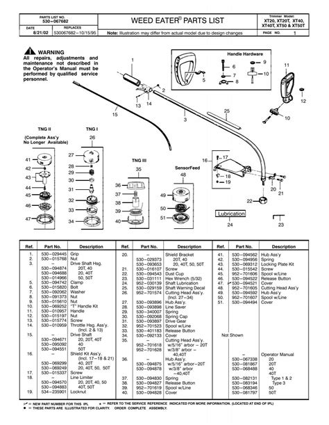 Weed Eater Parts List 530067682 Barrett Small Engine