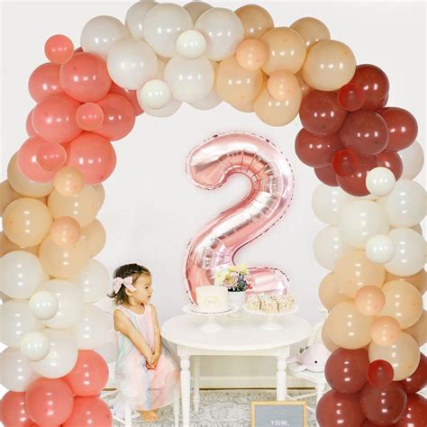 Boho 2nd Birthday Decorations, Boho Rainbow Balloon Arch Kit Birthday Supplies for 2 Years Old ...