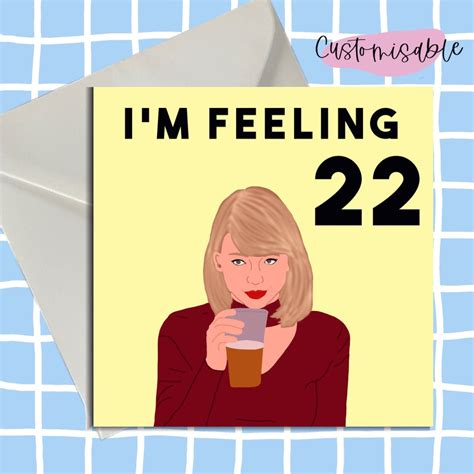 Customisable Taylor Swift Birthday Card Any Age Swifty Etsy Uk