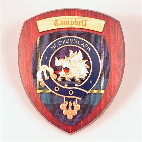 Campbell Clan Crest Plaque - Personalized Scottish Wall Art