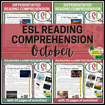 Differentiated Fall ESL Reading Comprehension Passages Activities