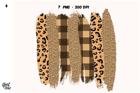 Gold Glitter Plaid Leopard Brush Strokes Graphic By GloryStarDesigns