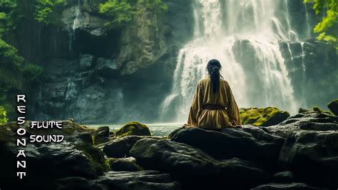 Morning Zen Under The Waterfal Listening To Nature Sound And