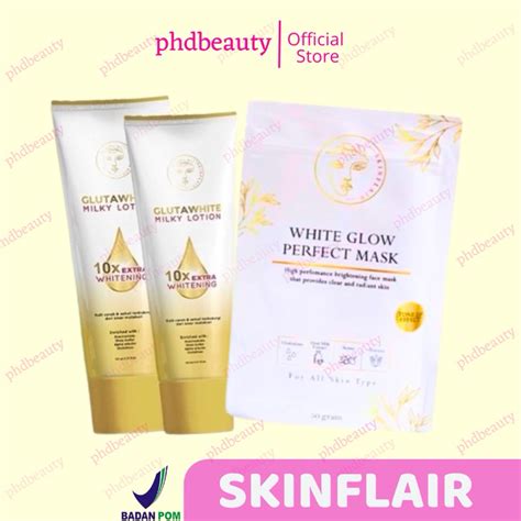 Jual BUY1GET1SPATULASKINFLAIR GLUTAWHITE MILKY LOTION SKINFLAIR