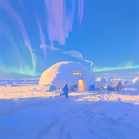 Cozy Igloo in a Snowy Landscape | Premium AI-generated image