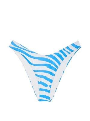 Victorias Secret Brazilian Bikini Swim Bottom Geo Zebra Blue Stripe