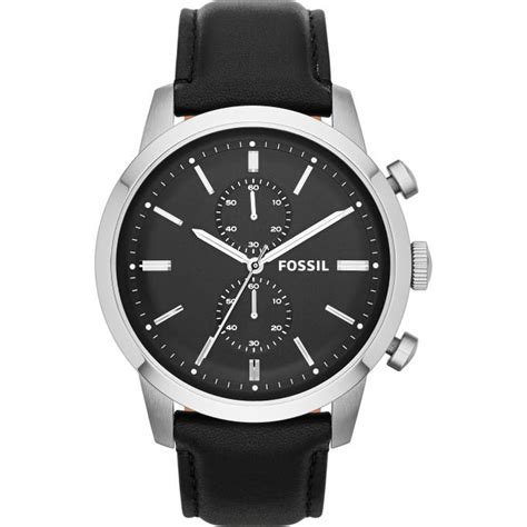 Montre Fossil FS4866 Montre Cuir Noir Chronographe Homme Sur